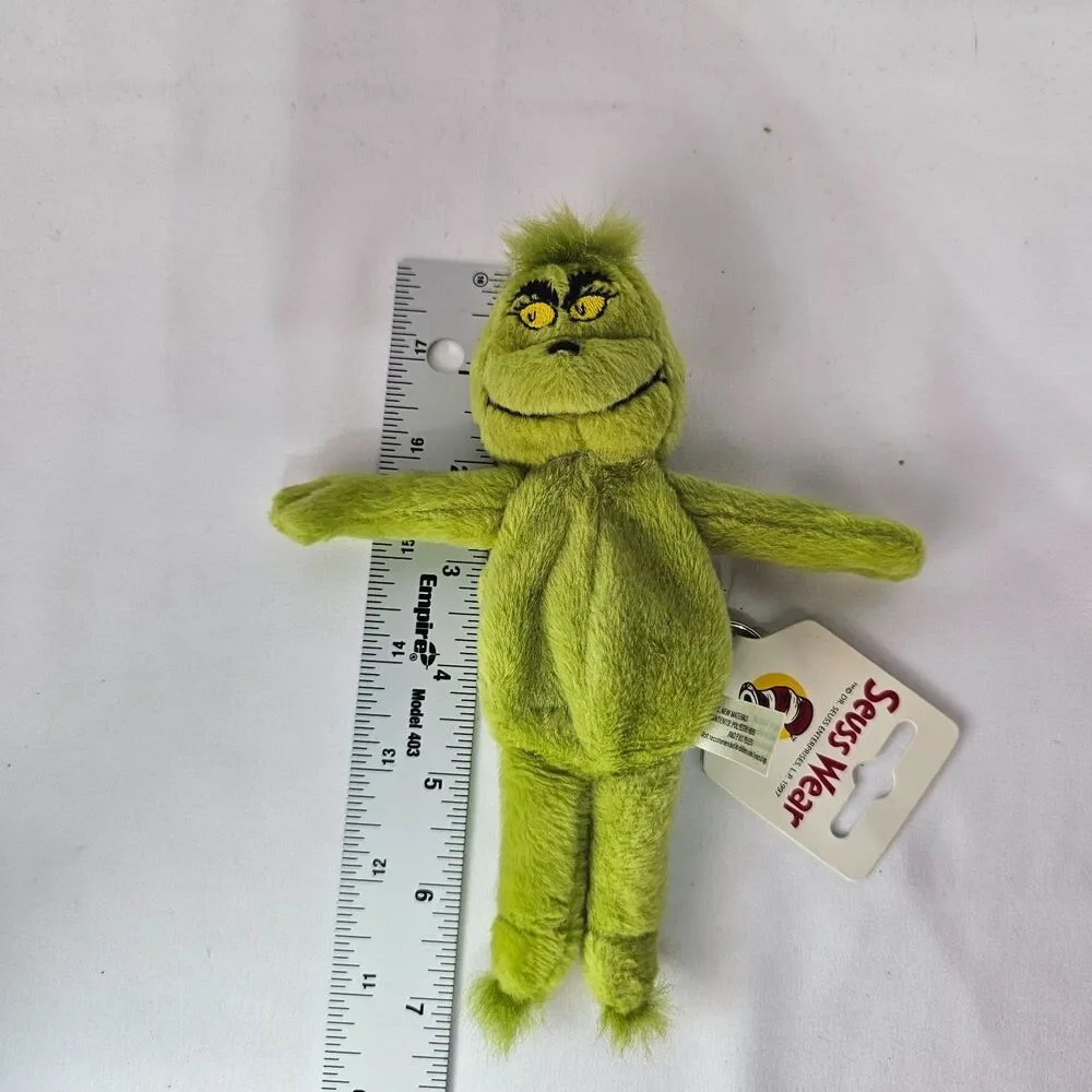 Vintage 1997 Dr Seuss Grinch Seuss Wear Plush Keychain Coin Purse Green 7
